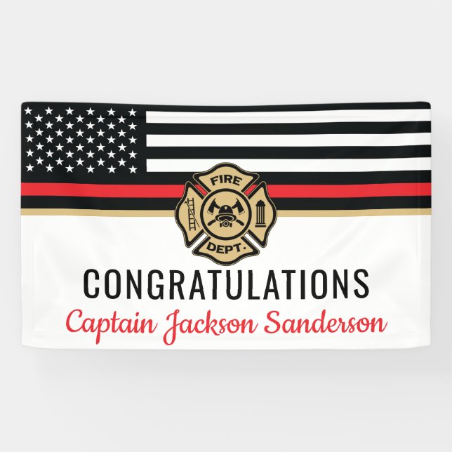 Lona Retiro de la retirada de los bomberos: felicitacio (Horizontal)