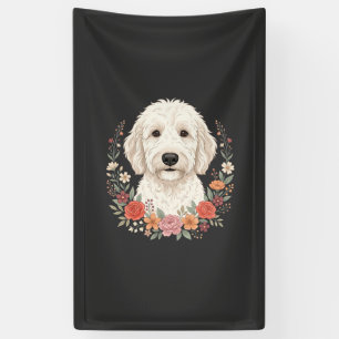 Lona Retrato de perro floral corona botánica