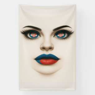 Lona Retrato pop croata de belleza y ojos y levas