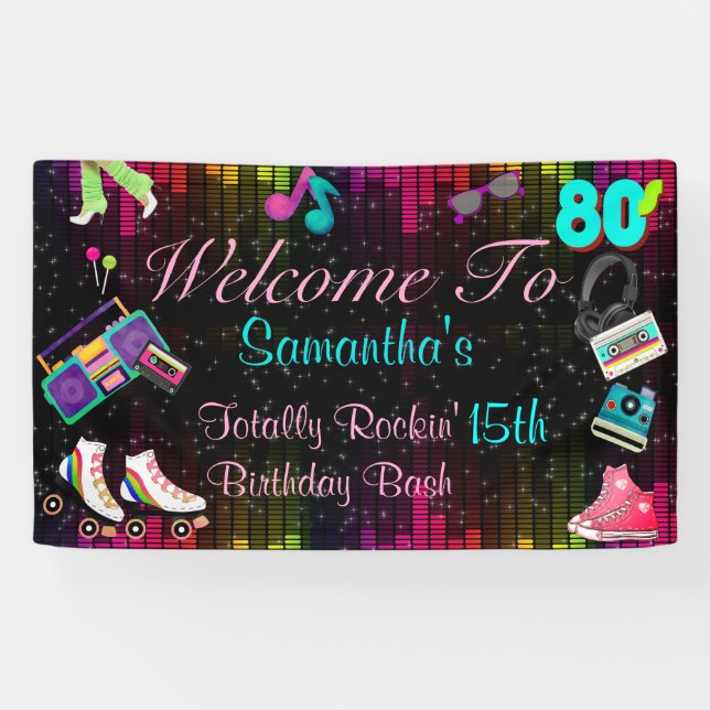 Lona Retro de los años 80, de vuelta a los 80 (Horizontal)