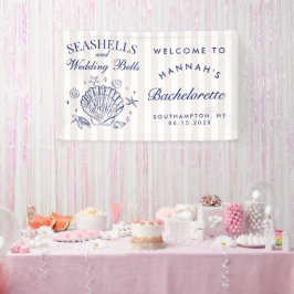 Lona Retro Pink Conchas y Campanas de Boda Despedida de