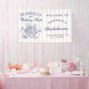 Lona Retro Pink Conchas y Campanas de Boda Despedida de