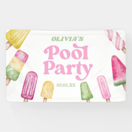 Lona Retro Popsicle Birthday Pool Fiesta