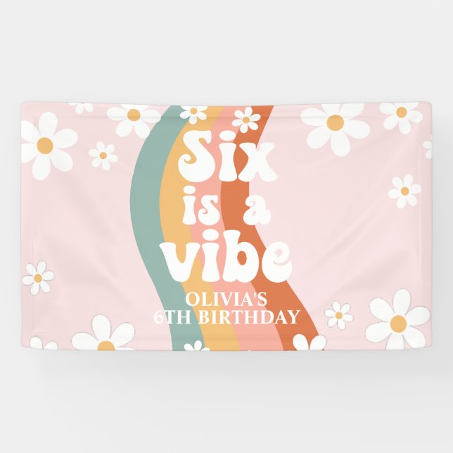 Lona Retro Rainbow Six es una vibra Daisy 6TH (Horizontal)