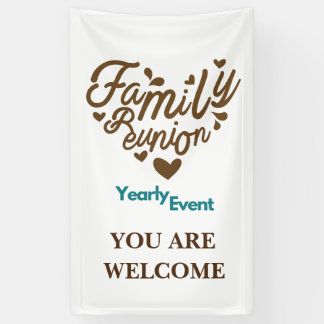 Lona reunión anual de eventos azul y marrón