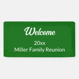 Lona Reunión de familiares de nombre blanco y verde pro