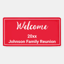 Lona Reunión de la familia Bright Red and White Name