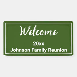 Lona Reunión de la familia de nombres verdes y blancos