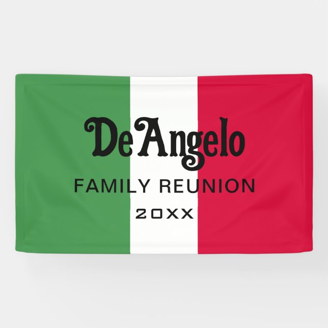 Lona Reunión de nombre de apellido italiano personaliza (Horizontal)