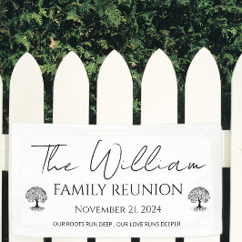 Lona reunión familiar blanca moderna y personalizada