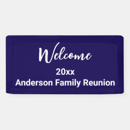 Lona Reunión familiar de bienvenida blanco azul oscuro