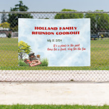 Reunión familiar en el cartel del parque