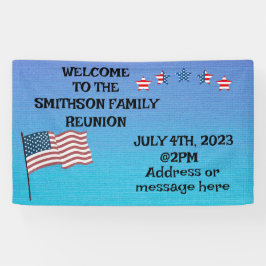 Lona Reunión familiar fiesta temática del 4 de julio