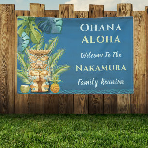 Lona Reunión familiar Luau hawaiano personalizado