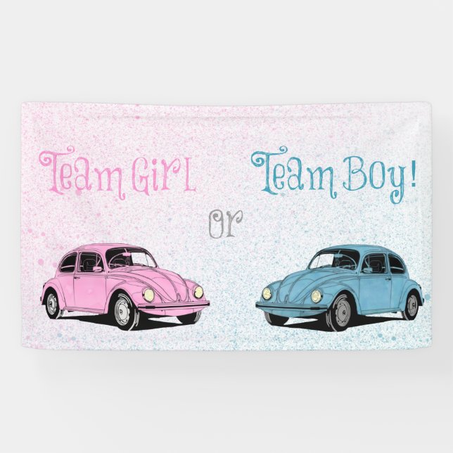 Lona Revelación de género de Team Boy Team Chica (Horizontal)