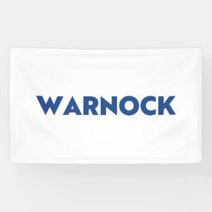 Lona Reverendo Warnock Georgia Segunda vuelta en blanco