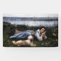 Reverie (Chica que yace en la hierba con su perro)