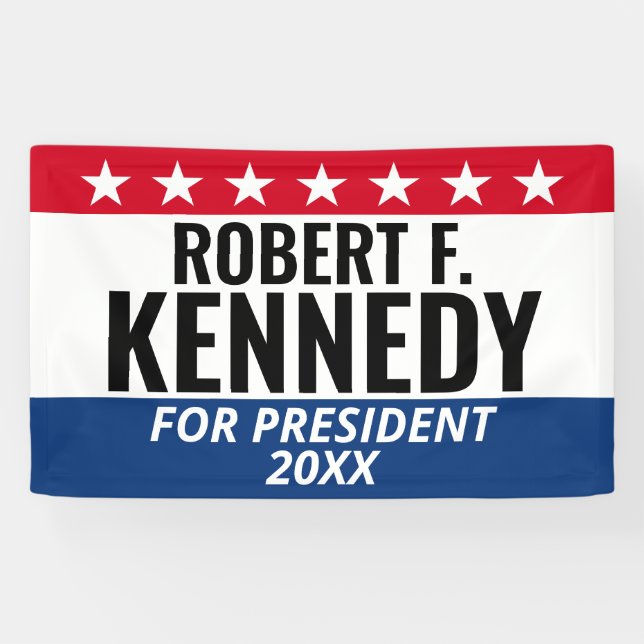Lona RFK JR Kennedy para Presidente - Campaña (Horizontal)