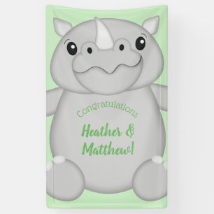 Lona Rhino Baby Shower Green