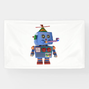 Lona Robot azul del juguete de la fiesta de cumpleaños