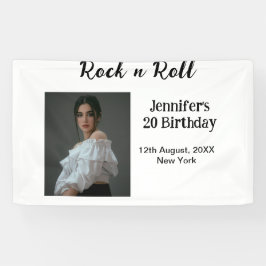 Lona Rock n roll 20 cumpleaños chica foto elegante mode