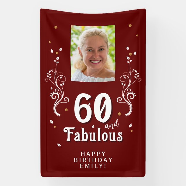 Lona Rojo 60 y Fabuloso Foliage 60th Birthday Photo (Vertical)
