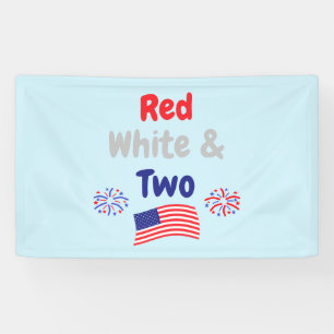 Lona Rojo, blanco y segundo cumpleaños