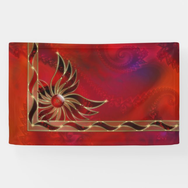 Lona Rojo como la bandera de la llama (Horizontal)