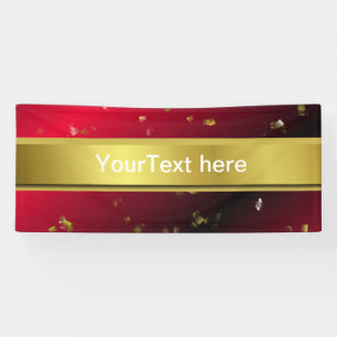 Lona rojo, confeti, negro, dorado, pancarta, plantilla,