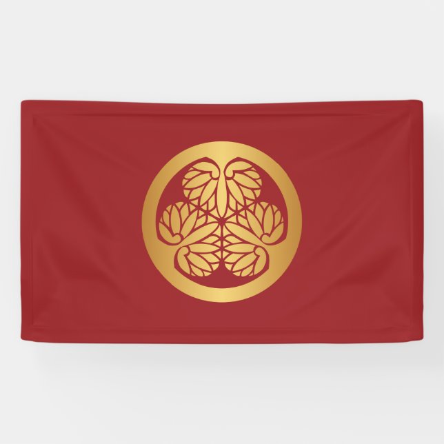 Lona Rojo del oro del escudo de la familia de Kamon del (Horizontal)