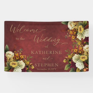 Lona Rojo negro ruso   Naranja Floral Bouquet Boda
