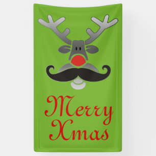 Lona Rojo Nosed Rudolph con Mustache + tu idea