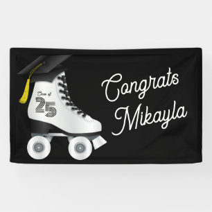 Lona Roller Skate Graduate Party Skyline Rink Black