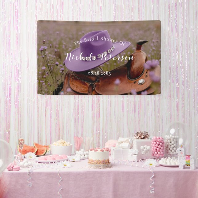 Lona Romance Rústico: Silla de montar con sombrero para (Fiesta)