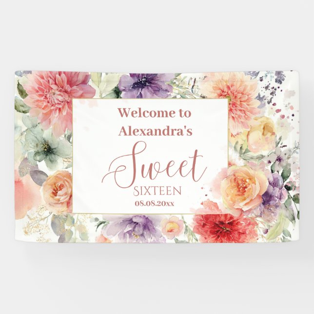 Lona Romantic Garden Florals Sweet Sixteen (Horizontal)