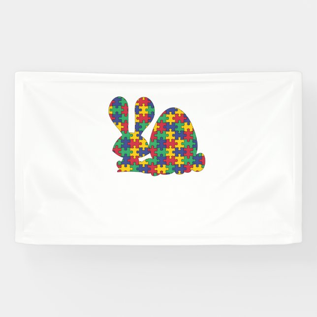 Lona Rompecabezas del rompecabezas del autismo de la co (Horizontal)
