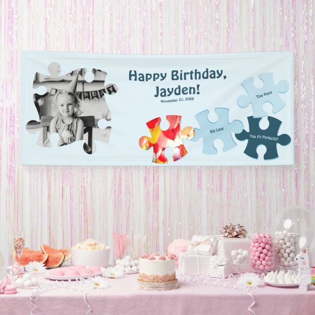 Lona Rompecabezas Divertido Imagen Personalizada Texto  (Fiesta)
