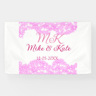 Lona Rompecabezas rosa añadir nombre de pareja fecha pu