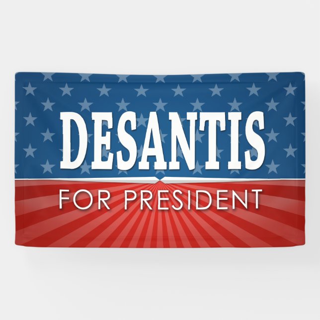 Lona Ron DeSantis 2024 - diseño de estrellas y rayas (Horizontal)