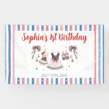 Ropa Roja Blanca y Azul Cumpleaños de Niña
