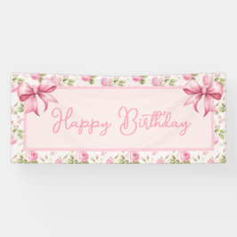 Lona Rosa de Cottage rosa feliz cumpleaños