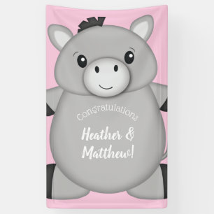 Lona Rosa de Donkey Baby Shower