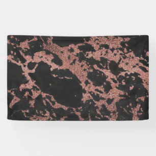 Lona Rosa de mármol negro purpurina imagen de textura