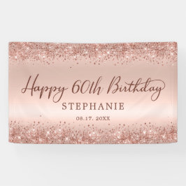 Lona Rosa de moda Purpurina de oro feliz guión de cumpl