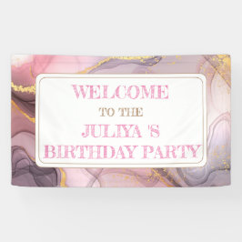 Lona Rosa Gold purpurina bienvenida al cumpleaños color