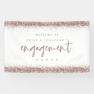 Lona Rosa Gold Purpurina Borders Welcome Engagement Par