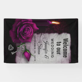 Lona Rosa gótico, Velas, pergamino y Boda de cestas