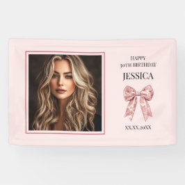 Lona Rosa Moderno Feliz 30 Aniversario de la foto de Tr