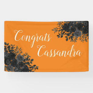 Lona Rosa negro Naranja del partido gótico de graduació
