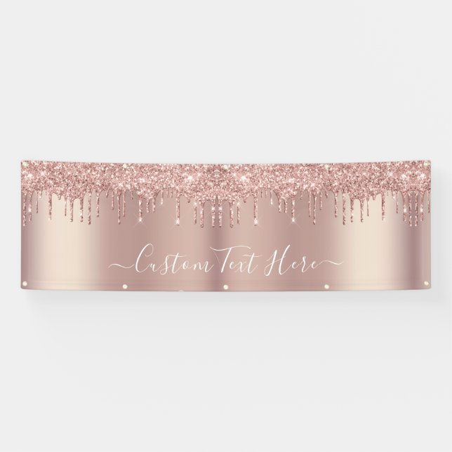 Lona Rosa personalizado Purpurina de oro Personalizado  (Horizontal)